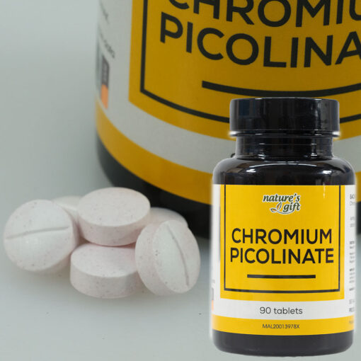 Chromium Picolinate - 90 Tablets Blood Sugar Control, Weight Loss, Lowers Cholesterol, Fights Acne - Image 2