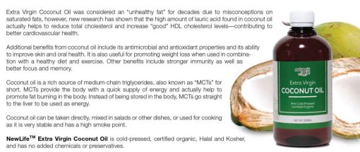 Extra Virgin Coconut Oil - 100% Organic Cold Pressed, 500ml for Cooking, Massage Hair & Skin, Pure & Natural - Image 4